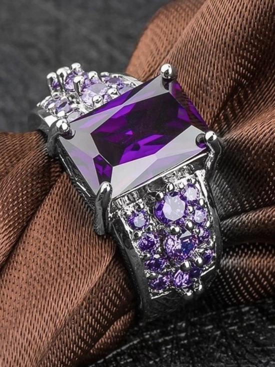 Exclusively Fancy Jewelry - Women Purple & Silver Ring .925 Nwt